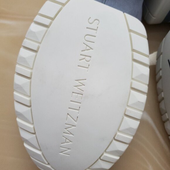 Stuart Weitzman Suede Slip On Sneakers in Dove Tail Blue Size 9 - Picture 12 of 15